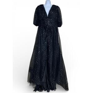 Prom Dress Plus Size 20W Corset Back Ball Gown Black Goth Fairy Witchy Celestial